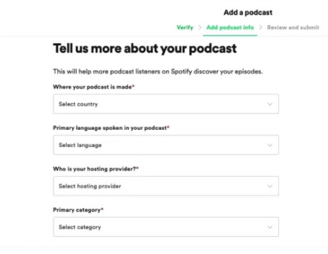 Add Podcast Info
