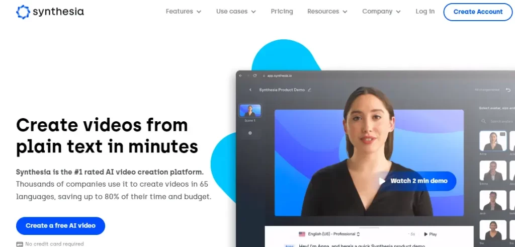 Synthesia - Best AI video generator