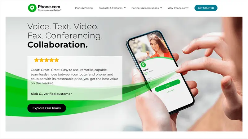 Phone.com Voice Text Video Conferencing