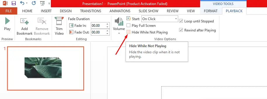 PowerPoint Hide While Not Playing