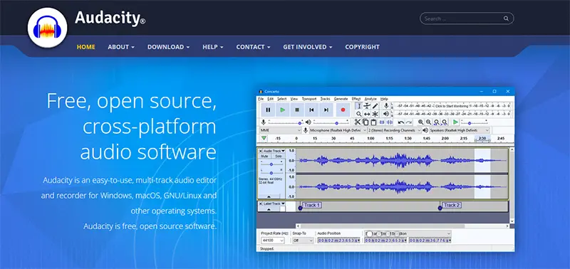 Audacity Free Recording & Editing Software