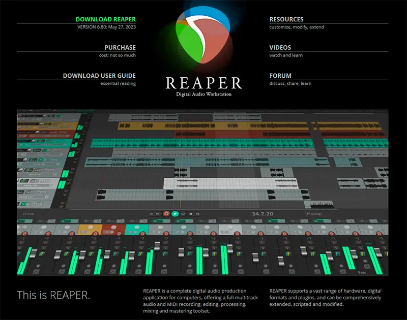 Reaper Digital Audio Workstation